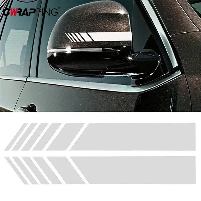 Espelho retrovisor do carro tira reflexiva estilo auto suv vinil adesivo de carro e decalques lado esquerdo direito decalque diy decalques do corpo automático