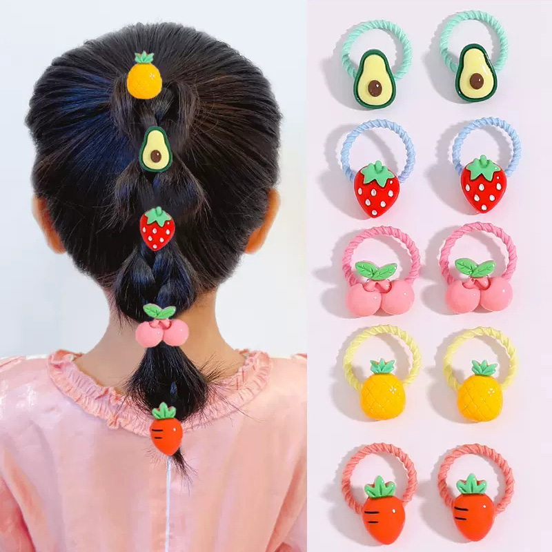 10 Teile/satz Nette Cartoon Blume Tier Kleine Elastische Haarbänder Für Mädchen Pferdeschwanz Halten Schöne Gummiband Kinder Haar Zubehör