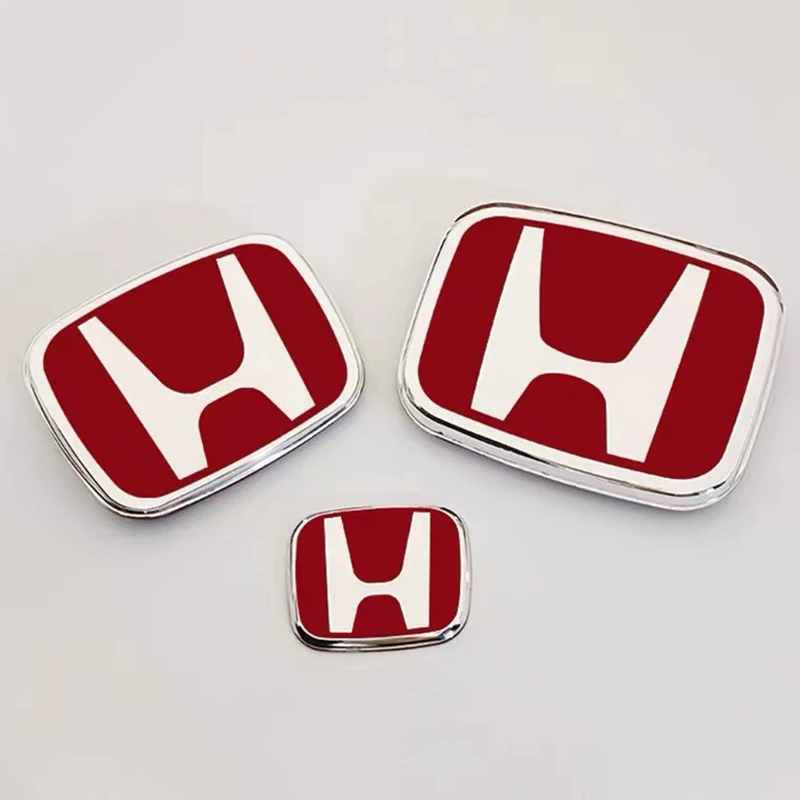 Emblema del volante del coche, pegatina H para Honda Civic Accord City CRV Jade Fit Odyssey Hybrid, modificación Interior roja, negra y azul