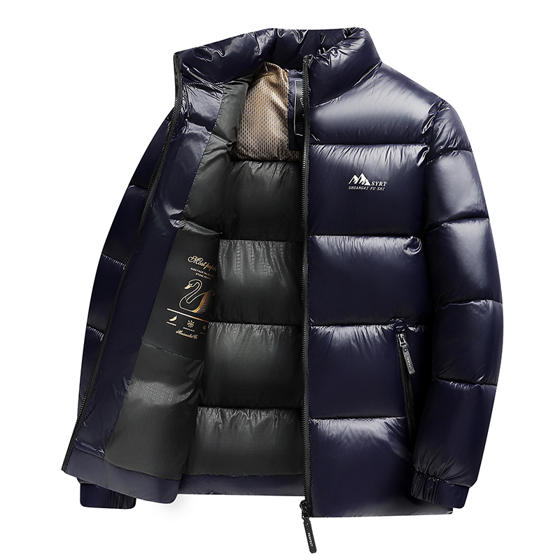 2025 зимнее новое мужское хлопковое пальто высокого качества с ярким лицом, хлопковое пальто с воротником-стойкой, толстое хлопковое пальто на молнии, пальто