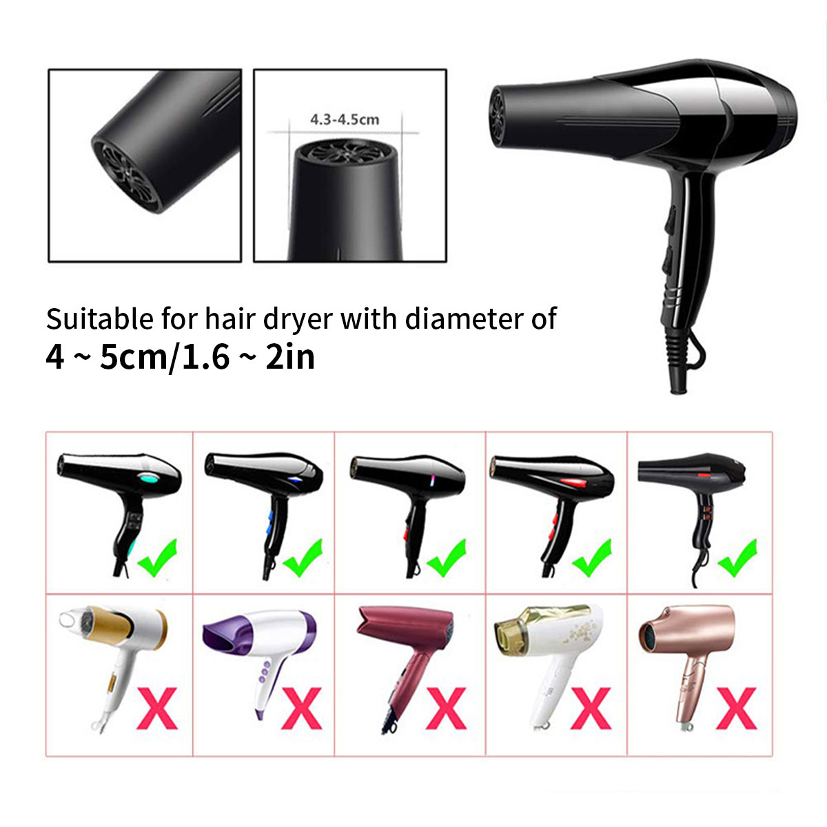 Salon Tool Universal Silicone Hairdryer Diffuser Cover Adjustable Foldable Temperature Resistant Dispersing Drying Hair Dryer