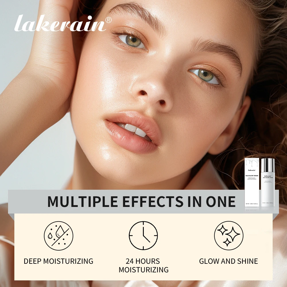 Leche brilho toner iluminando a pele hidrata poderosa aliviar a pele seca e cansada bloqueia em umidade beleza cuidados com a pele 100ml