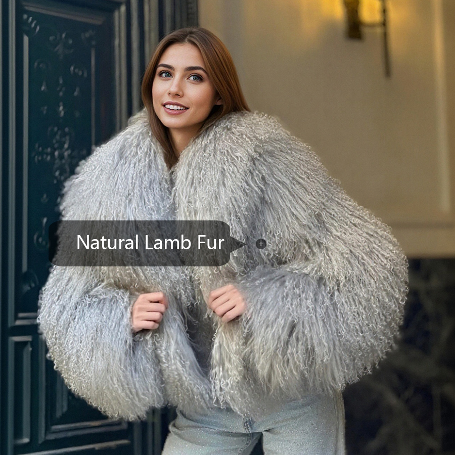 Mongoolse schapenjassen Tibetaanse lamsbontjas met kraag Echt bont Uitloper Bestverkopende luxe dameswinterjas
