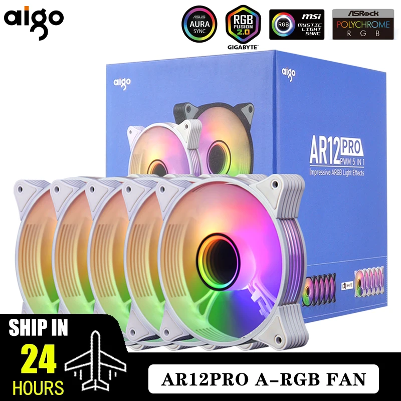 Aigo AR12PRO Computergehäuselüfter Ventoinha PC 120 mm RGB-Lüfter 4-poliger PWM-CPU-Lüfter 3pin5v Unlimited Space Argb 12 cm Ventilador