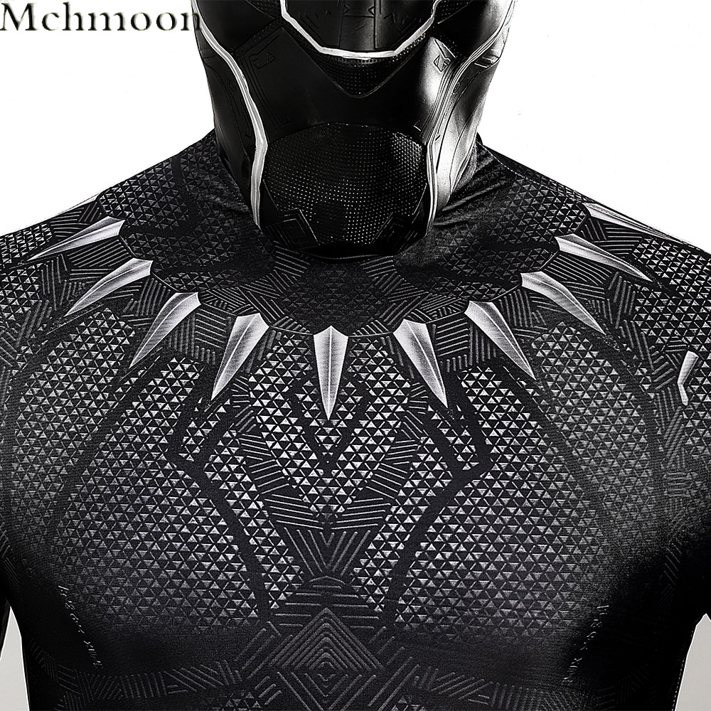 Topeng Kostum Raja Panther Wakanda Jumpsuit AA Pas Badan Halloween Kostum Cosplay Halloween