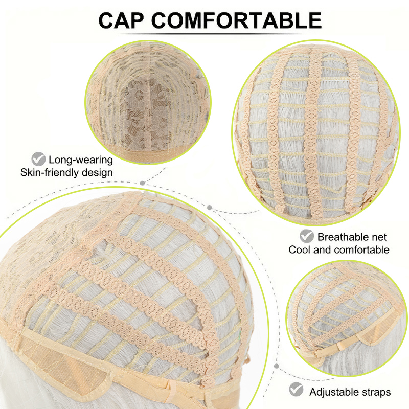 Moonlight-女性用合成かつら,グレー,レモン,グリーン,ロングロール,着やすい,コスプレ,ハロウィーン,クリスマスに適しています