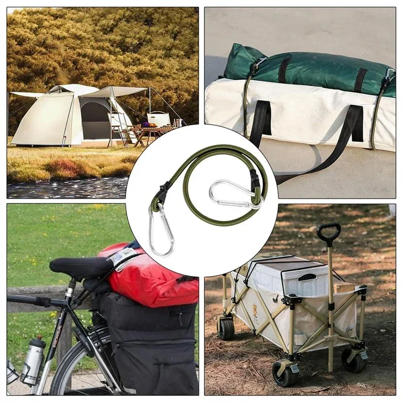 Corda elastica per carichi pesanti da esterno Corda elastica per moschettone Ganci per kayak Ciclismo Bagagli Corde da imballaggio Accessori da campeggio