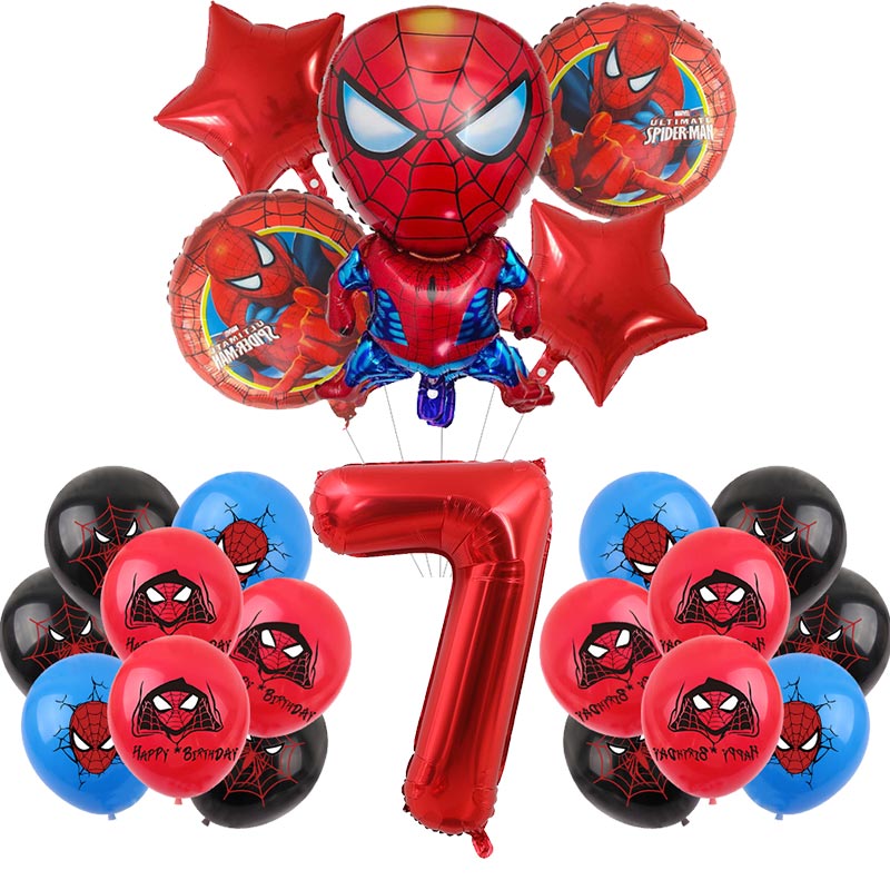 Украшение на день рождения человека-паука, цифровой воздушный шар из алюминиевой пленки, новинка, красная посуда в виде Человека-паука, Детская фотография