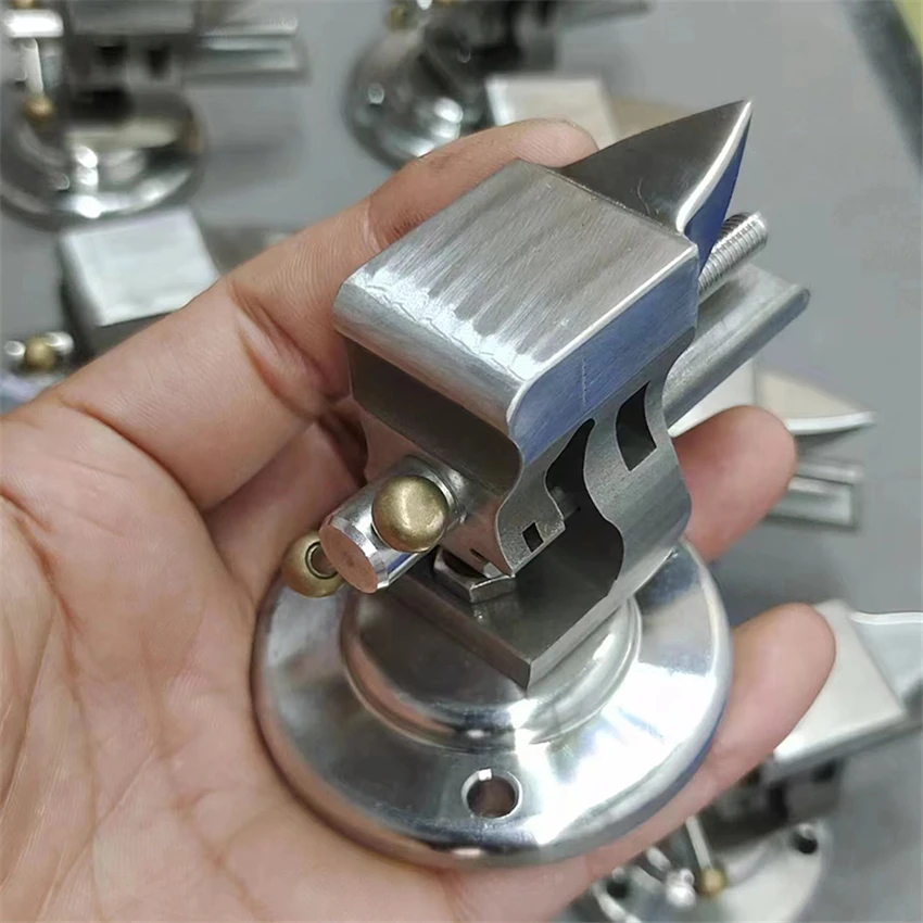 Mini alicates de banco de acero inoxidable 304 con yunque, abrazadera de escritorio ajustable de 1 pulgada con Base giratoria, herramienta de reparación de relojes hecha a mano DIY