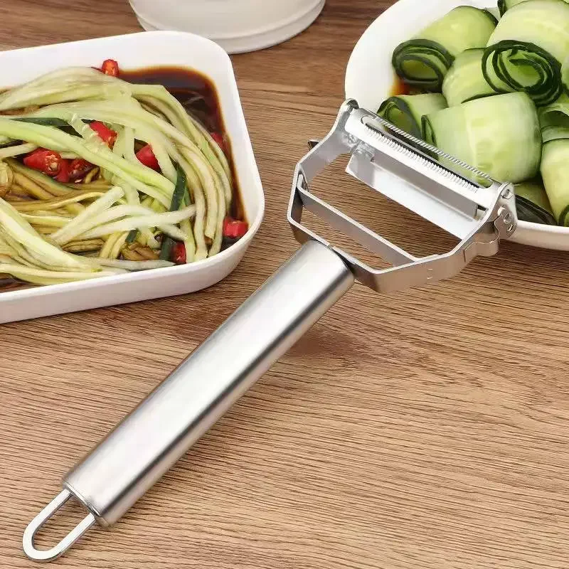 Kitchen Vegetable Peeler Stainless Steel Melon Planer Double-Head Peeler Household Multiple-Function Fruit and Vegetable Peeler
