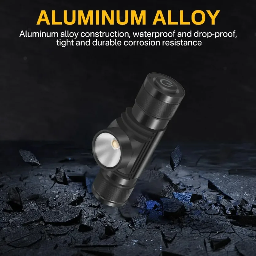 ไฟฉายขนาดเล็กแบบชาร์จไฟได้ Type C USB 18650 Power ฉุกเฉิน Strong Light ไฟหน้า LED กันน้ํา Zoomable ไฟหน้าที่มีประสิทธิภาพ
