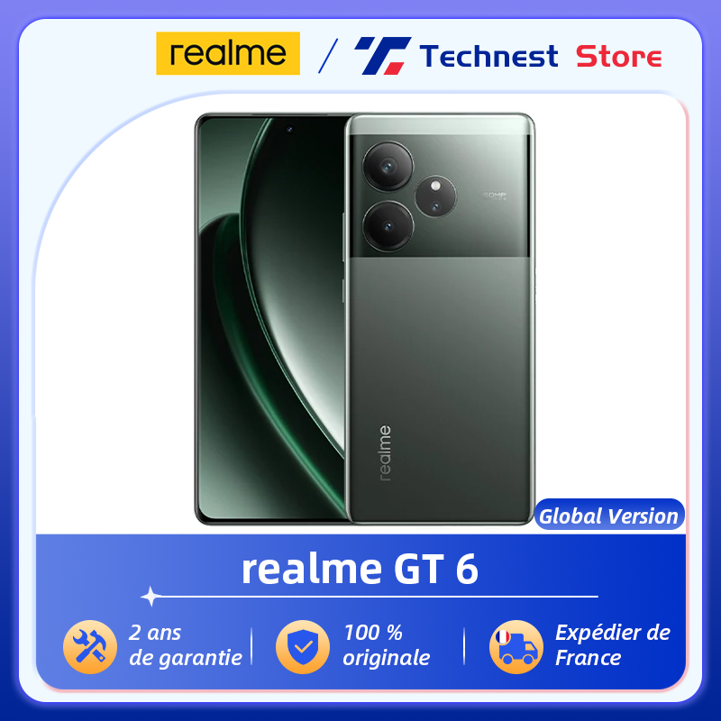 Versão global realme gt 6 gt6 5g smartphone 6.78 "120hz snapdragon 8s gen 3 sony LYT-808 câmera ois 50mp 120w 5500mah bateria