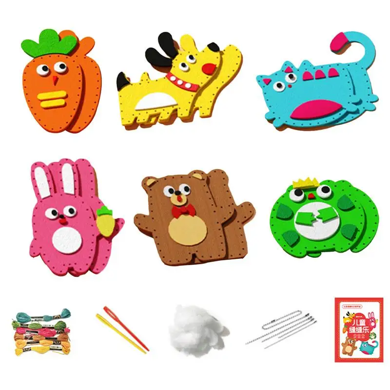 子供 DIY 縫製おもちゃキット子供クラフトと縫製セット教育縫製セットランダムスタイル DIY 縫製フェルト動物のおもちゃ子供のため