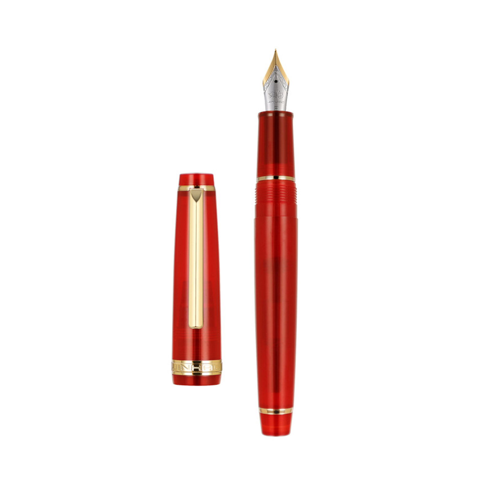 Jinhao 82 Penna stilografica Penna a inchiostro acrilico Spin Clip dorata con pennini da 0,5 mm F classica per ufficio aziendale Materiale scolastico Penna per scrittura