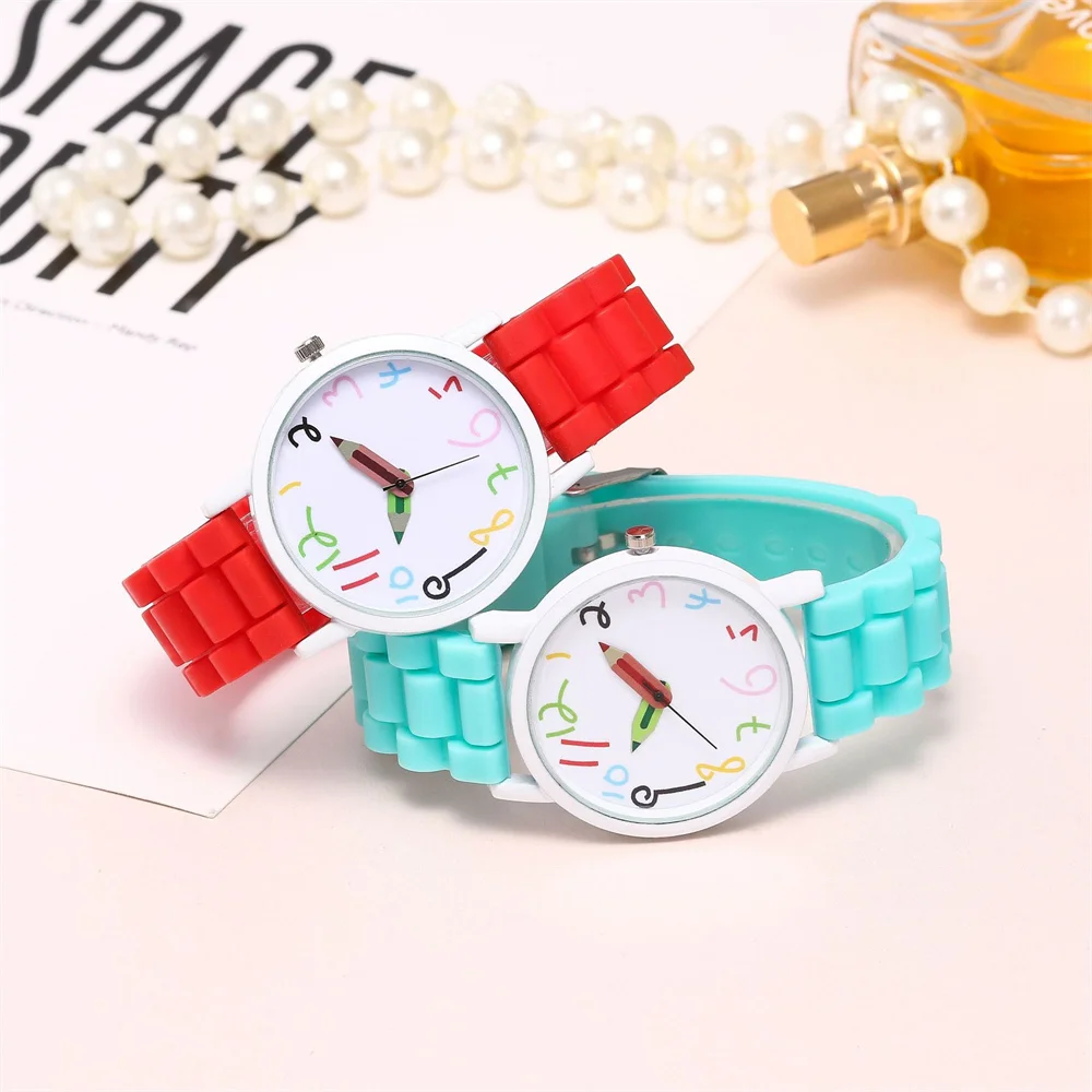 Reloj de moda para mujer Diseño sencillo de lápiz Reloj digital de cuarzo Casual Jelly Reloj de pulsera de silicona multicolor Reloj de mujer de vestir