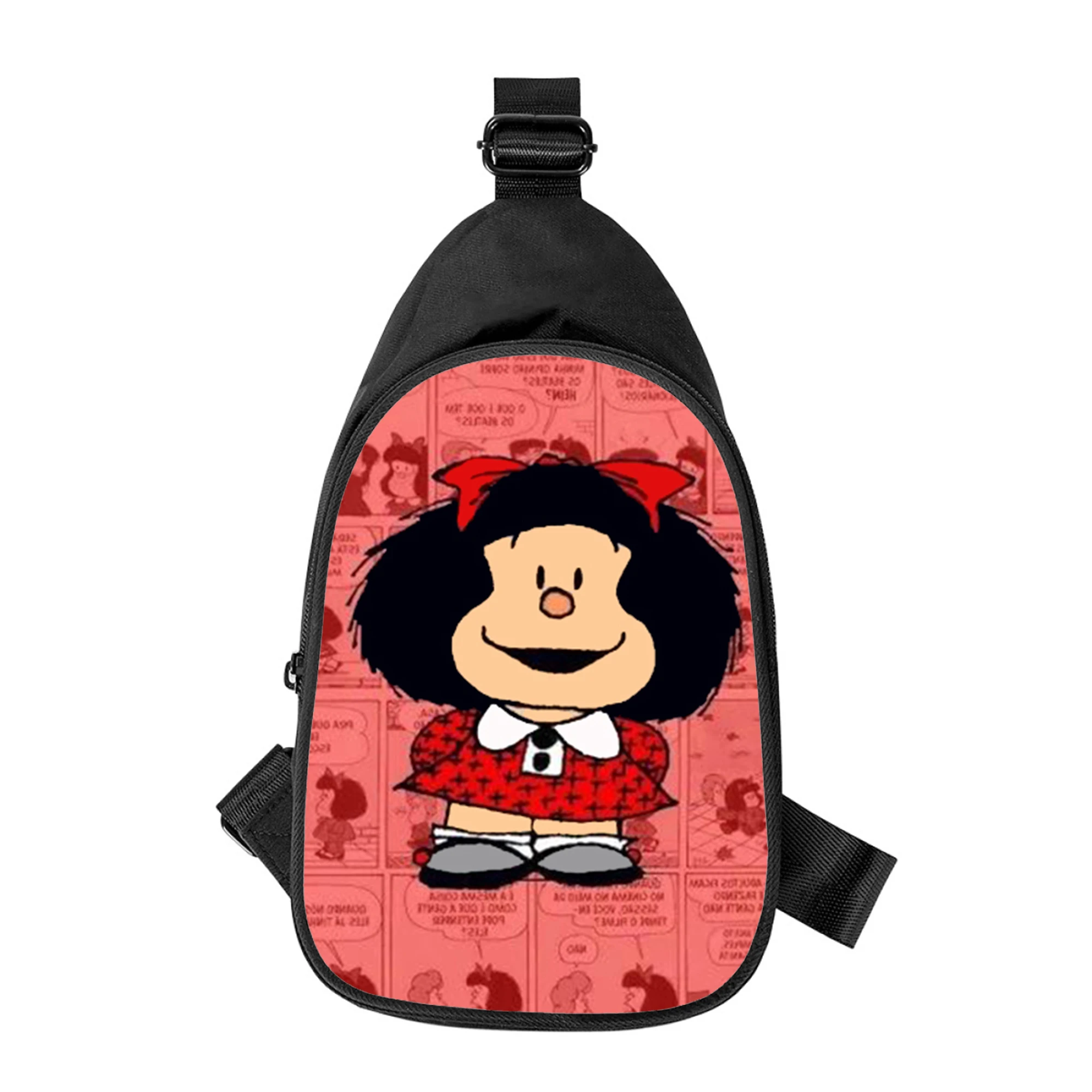 Niedliche Cartoon Mafalda 3D-Druck neue Männer Kreuz Brusttasche diagonal Frauen Umhängetasche Ehemann Schule Taille Pack männliche Brust Pack