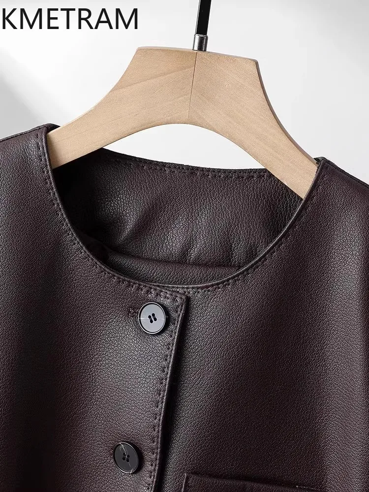 100% First Layer Sheepskinเสื้อแจ็คเก็ตหนังแท้ผู้หญิงหรูหราสั้นแจ็คเก็ตฤดูใบไม้ร่วงฤดูหนาวเสื้อผ้า2024ใหม่ในเสื้อха