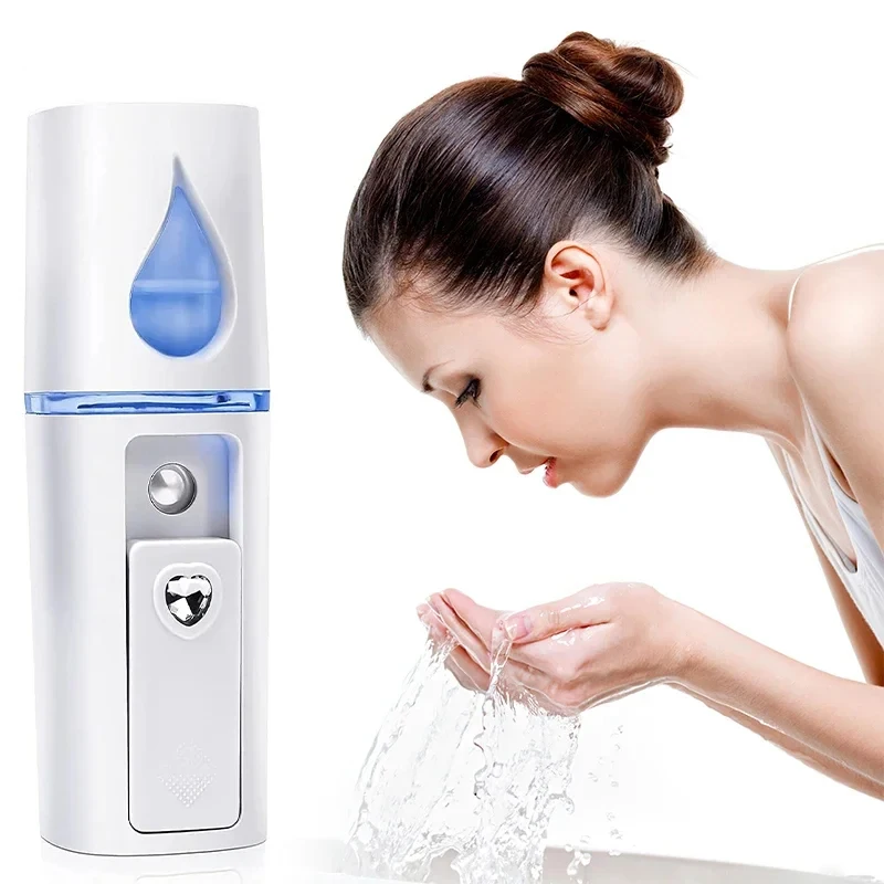 Pulverizador facial nano portátil de 20ml - vaporizador facial portátil recarregável por USB e umidificador de ar para cuidados com a pele hidratantes em movimento