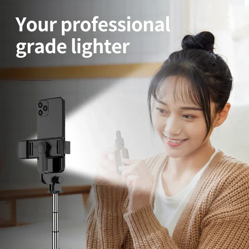 Bluetooth Wireless Selfie Stick Mini Tripod Extendable Monopod Remote Shutter For iPhone 16 15 Samsung S23 Xiaomi Phone Holder