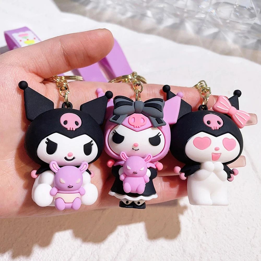 Anime Sanrio Hello Kitty Figuren Schlüsselanhänger Kuromi My Melody Actionfigur Modell PVC Schlüsselanhänger Cinnamoroll Figur Geburtstagsgeschenke