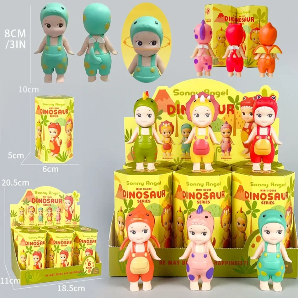 New Sonny Angel Dinosaur Series Hippers Harvest Cute Hippie Doll Trendy Car Mobile Phone Ornaments Dumplings Children'S Toy Gift