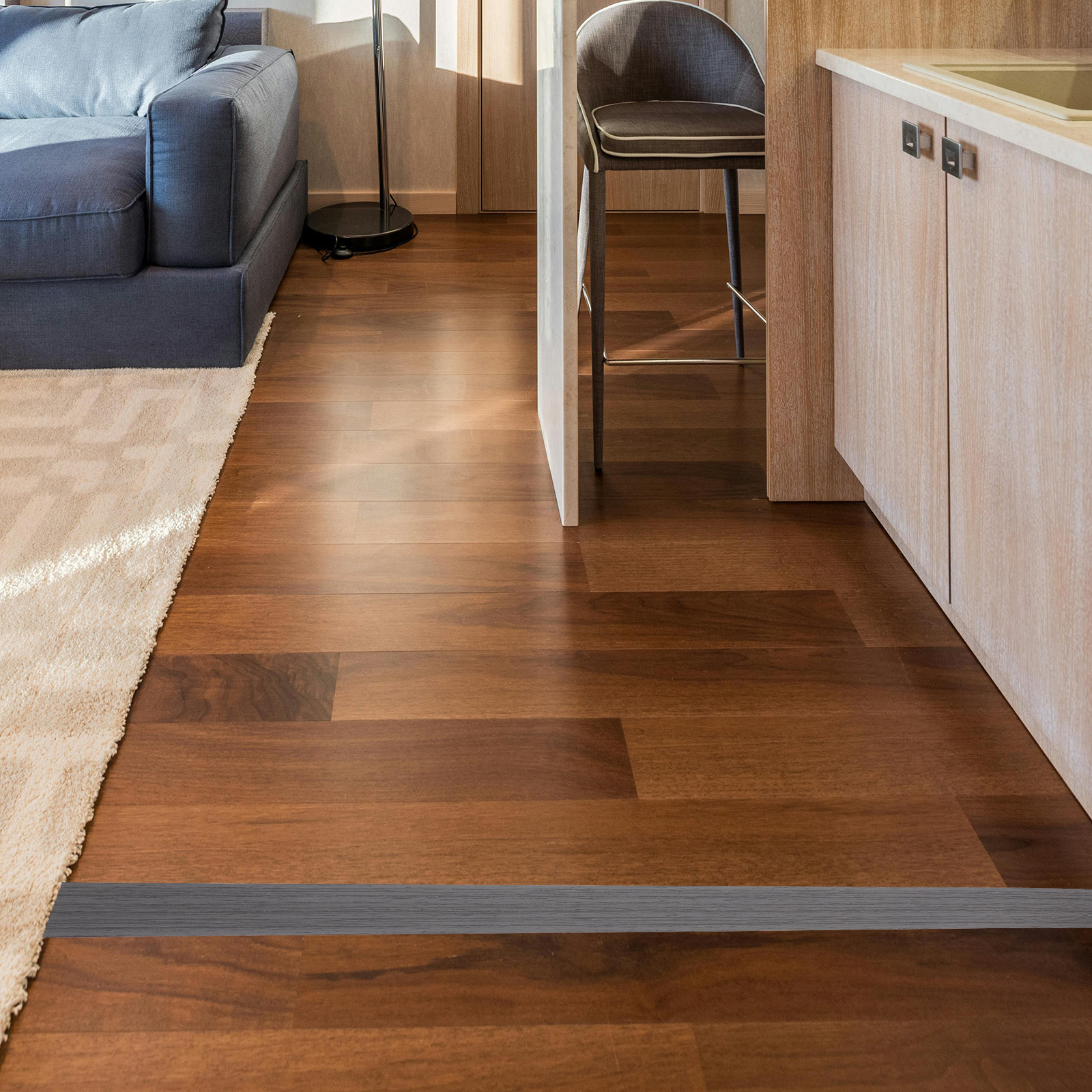 Self Adhesive Floor Transition Strip Peel Stick Doorway Threshold 5m Flexible Uneven Floors Decorative Trim Strip