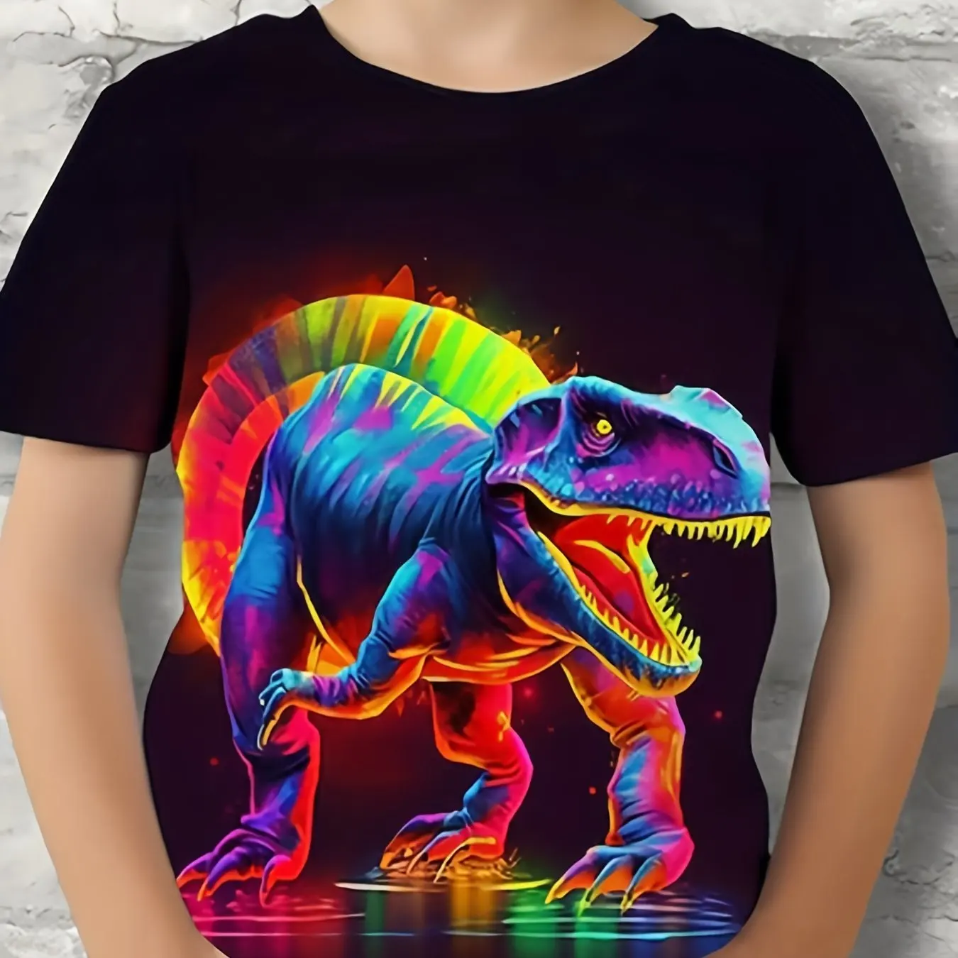 เสื้อผ้าเด็กเสื้อผ้าเด็กเสื้อยืดแขนสั้นเด็กเสื้อยืด 3D ไดโนเสาร์พิมพ์สบายๆเด็กเสื้อผ้าฤดูร้อนเสื้อผ้าเด็กหญิง Tops TEE