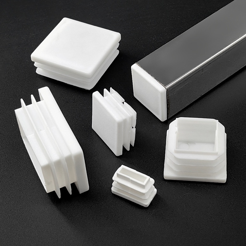 10Pcs White Rectangle Plastic Pipe Plug Blanking End cap 30x30mm square tube plug anti-slip table chair foot cover Home Decor