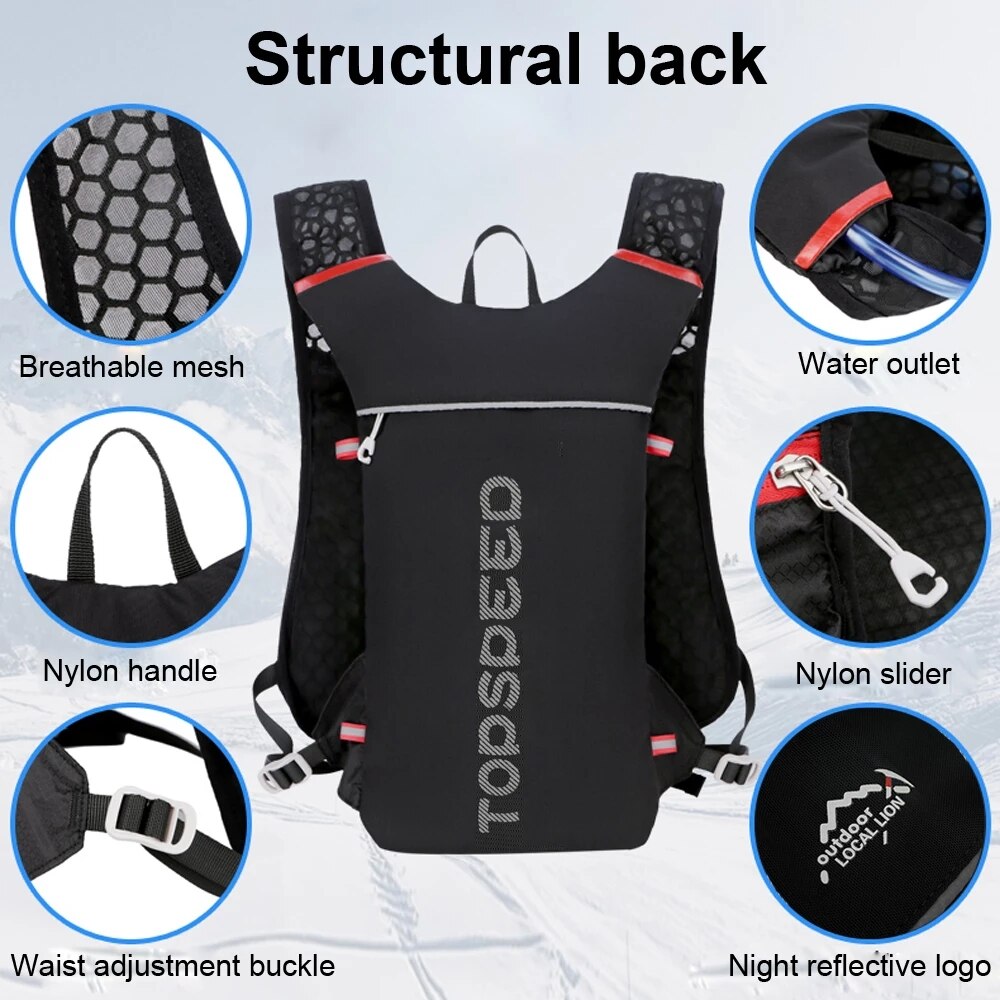 Newboler Trail running-ultraleichter 5-l-Rucksack, laufende Trink weste, Marathon, Fahrrad 2l Wasser beutel