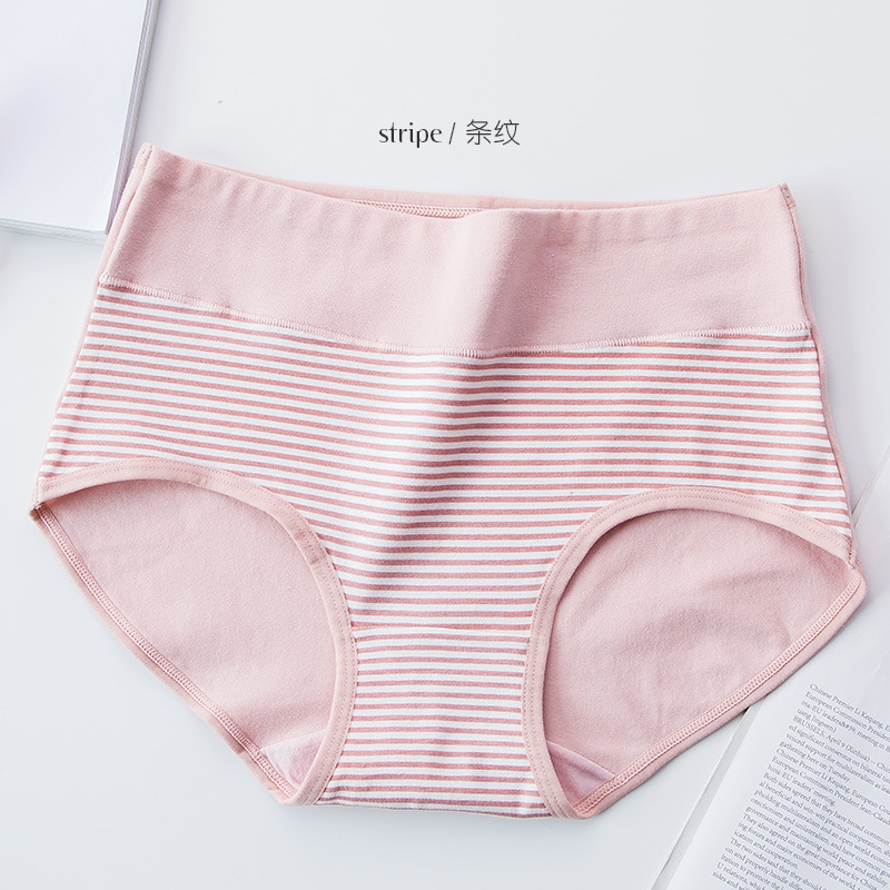 4Pcs Women's Panties High Waist Underwear Fashion Print Girls Briefs Breathable Cotton Panty Plus Size M-5XL Female Lingerie