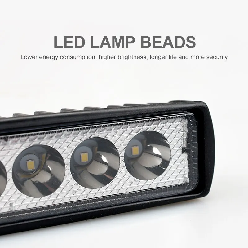 ไฟสปอตไลท์สำหรับรถยนต์ออฟโรด LED 6ดวงไฟวิ่งกลางวันลำแสงฟลัดไลท์12V สำหรับรถจี๊ป4x4 4WD รถ SUV