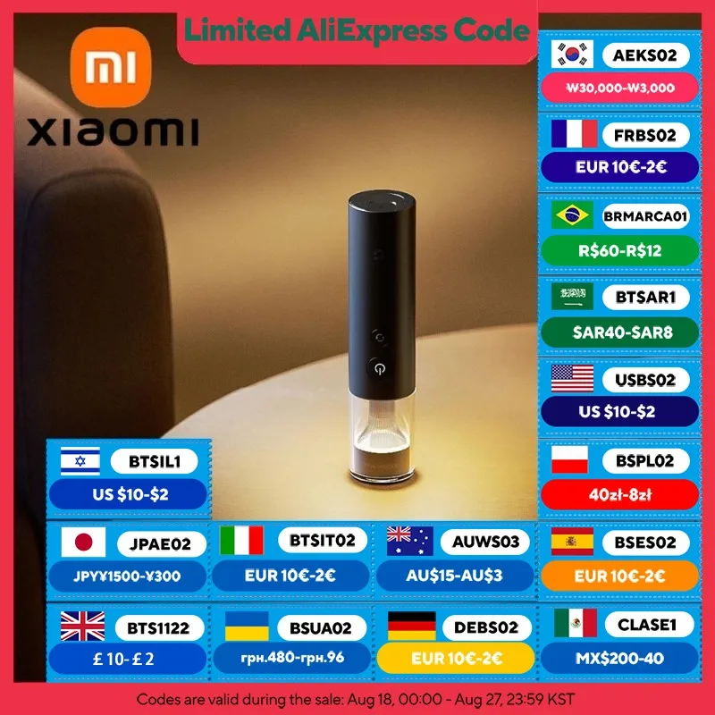 Linterna portátil multifuncional XIAOMI MIJIA, ligera y portátil, batería de 30h de duración, luz fuerte de 1000 lúmenes