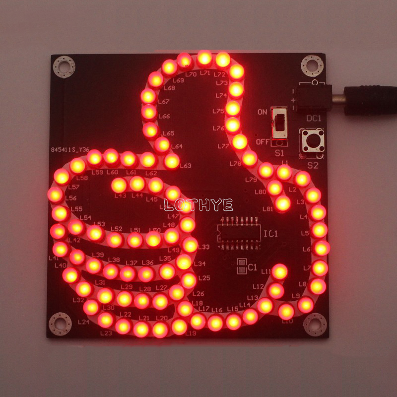 DIY Electronic Kit LED Thumb Flowing Light Production Kit Light-emitting Diode Fun Welding Microcontroller Soldering Practice