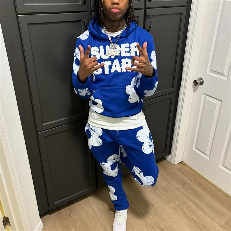 Sudaderas con capucha para hombre, ropa, sudadera bordada, traje, chándal para hombre, conjuntos de pantalones, novedad en sudaderas con capucha y sudaderas, conjunto de trajes deportivos