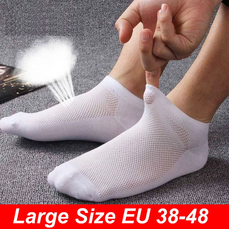 1 par de calcetines tobilleros cortos transpirables para hombre, calcetines tobilleros de malla de Color sólido de alta calidad para hombre, calcetines de barco, gran oferta, calcetines de verano para hombre de talla grande
