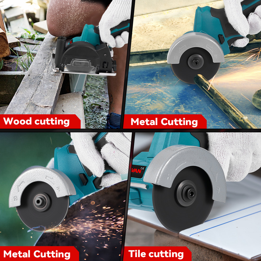 ONEVAN Brushless เครื่องบดมุม 76 มม.ความเร็วไร้สายไฟฟ้าเลื่อยวงเดือนตัดเครื่องมือสําหรับ Makita 18V แบตเตอรี่