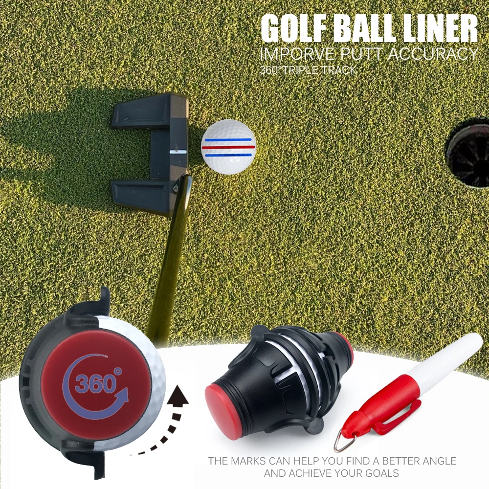 Rotante a 360 gradi Pallina da golf Liner Marker Template Pennarello Golf Putting Posizionamento Imporare la precisione del putt Aiuti Strumenti da golf