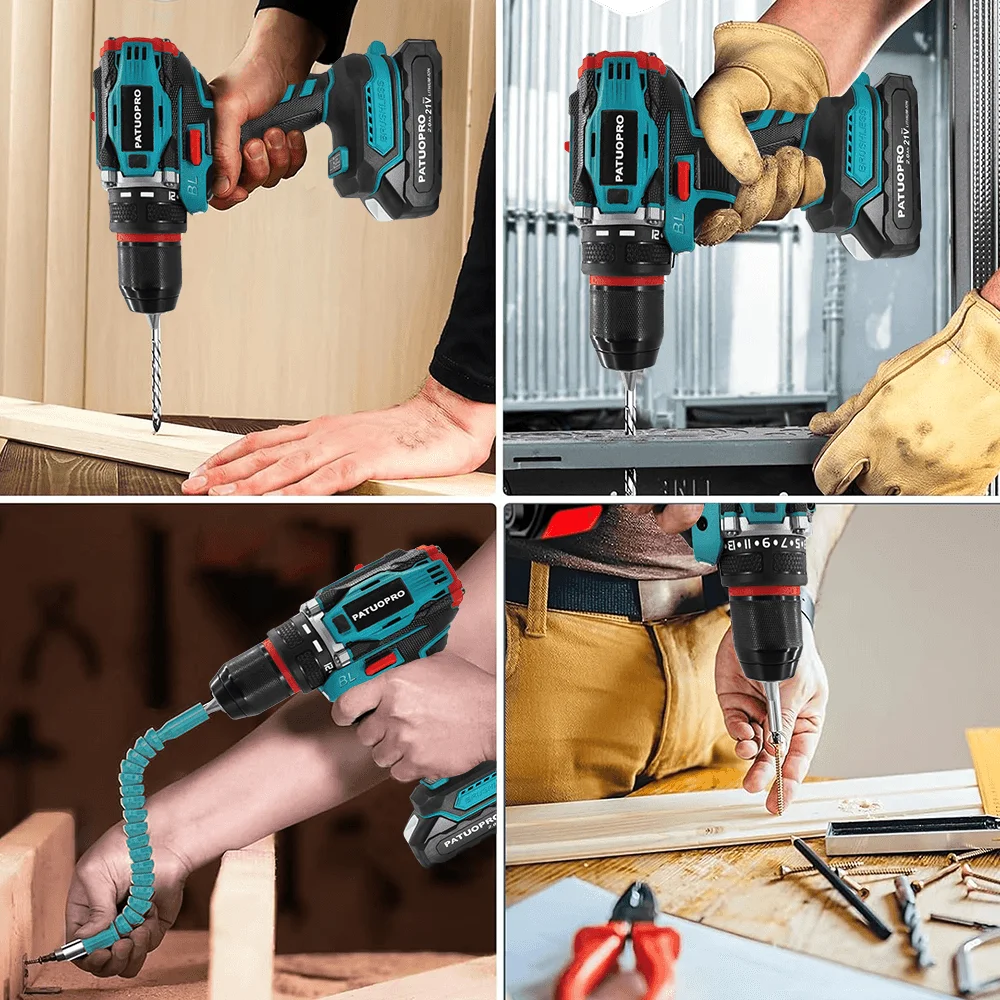 10mm Brushless 2-Speed สว่านไฟฟ้าสว่านไร้สายไขควงโลหะ Chuck เจาะเครื่องมือสําหรับ Makita 18V แบตเตอรี่ (ไม่มีแบตเตอรี่)