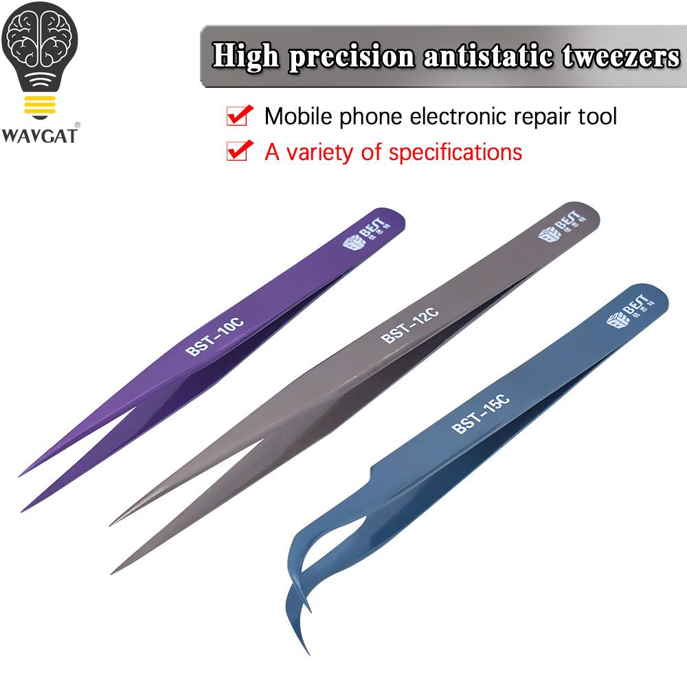 Пинцет из нержавеющей стали с зубцами, электронные сервисные инструменты, антистатические бытовые зажимы для локтя, зажим, черные точки, высокая точность