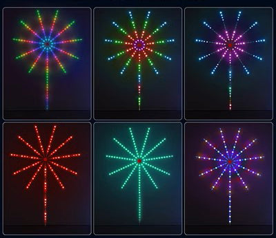 Feu d'artifice LED bande lumineuse RGB contrôle du son symphonie feu d'artifice lumière mariage noël contrôle de la musique Kit complet rêve météore lampe