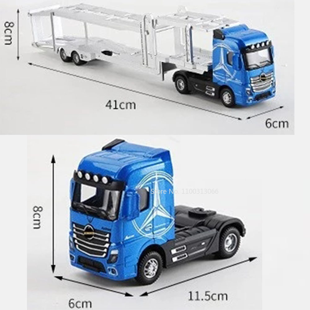 1:50 grande diecast liga caminhão modelo de carro brinquedos recipiente puxar para trás som e luz veículos transporte modelo brinquedos para meninos presentes