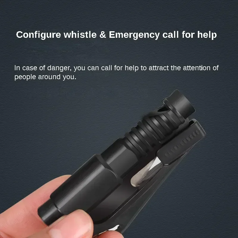 Martillo de seguridad compacto 3 en 1 para coche, rompeventanas y cortador de cinturón de seguridad, herramienta de rescate de emergencia para accesorios de vehículos