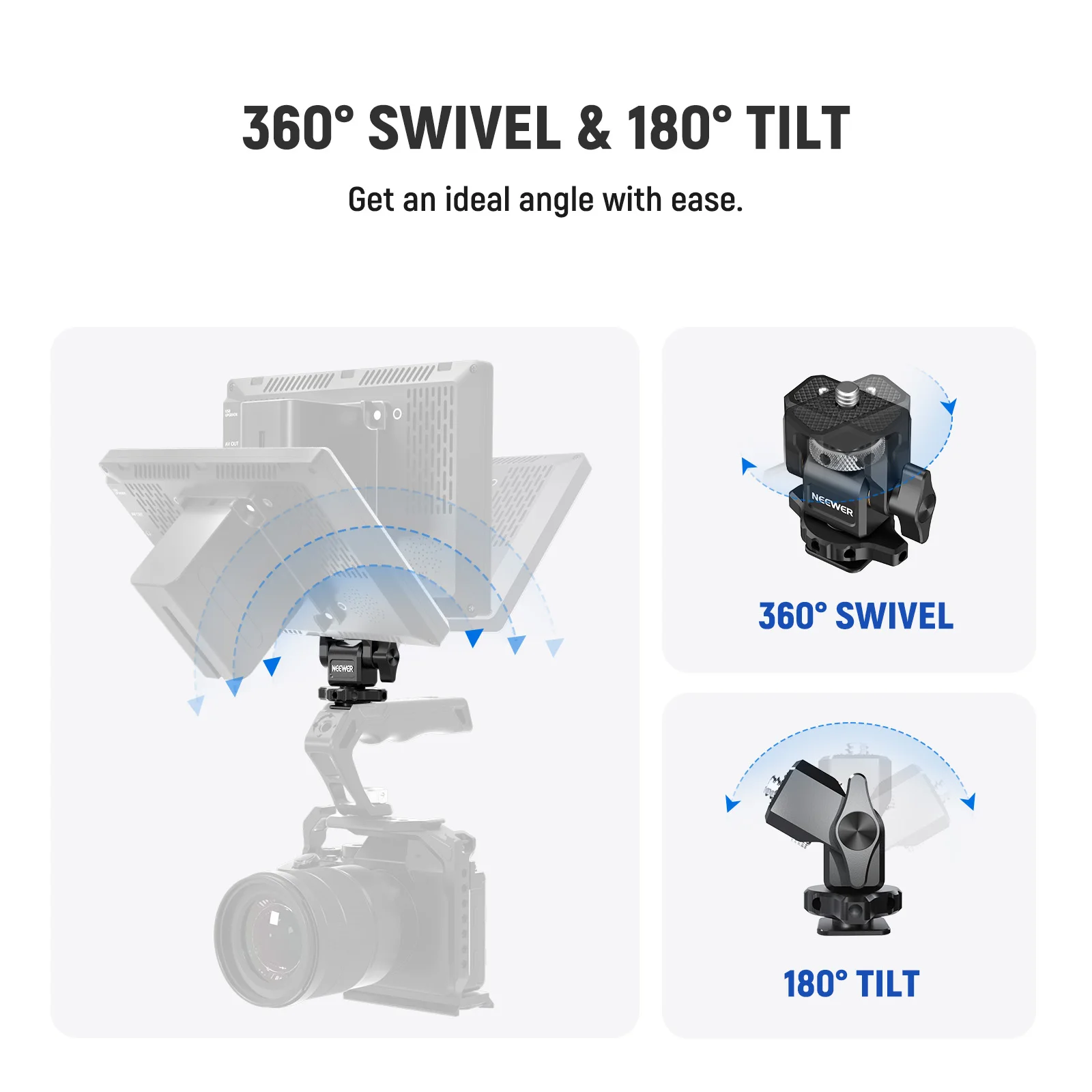 NEEWER-abrazadera para cámara DSLR, soporte ajustable para Monitor con zapata fría, tornillo de 1/4 "para Monitor, luz de Flash, accesorio DIY