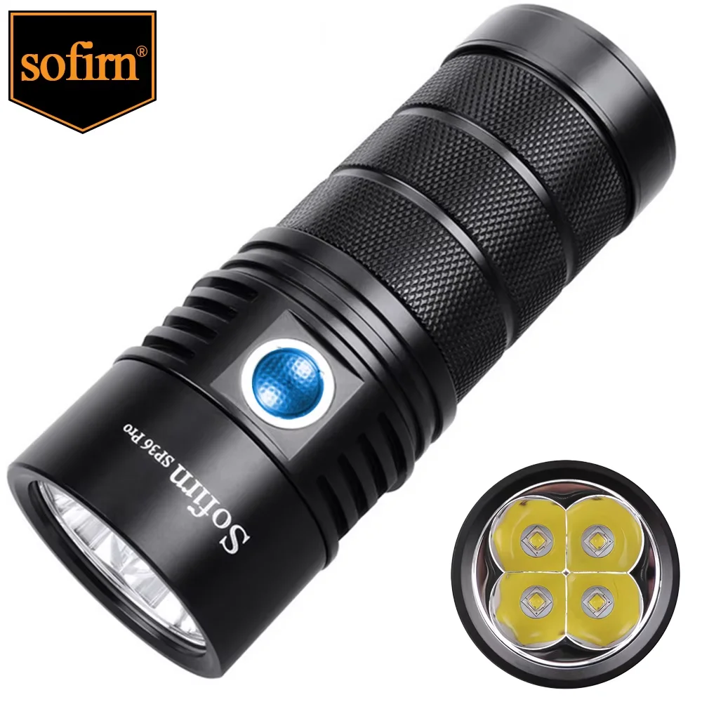 Sofirn SP36 Pro Anduril 4 * SST40 Mạnh 8000LM Đèn Pin LED USB-C Sạc 18650 Đèn Pin Siêu Sáng Đèn