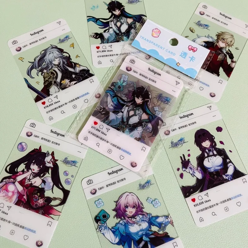 6 unids/pack juego Honkai Star Rail Dan Heng · Immibitor Lunae 7 de marzo Aventurina Kafka Jing Yuan Sparkle foto Pvc tarjeta transparente