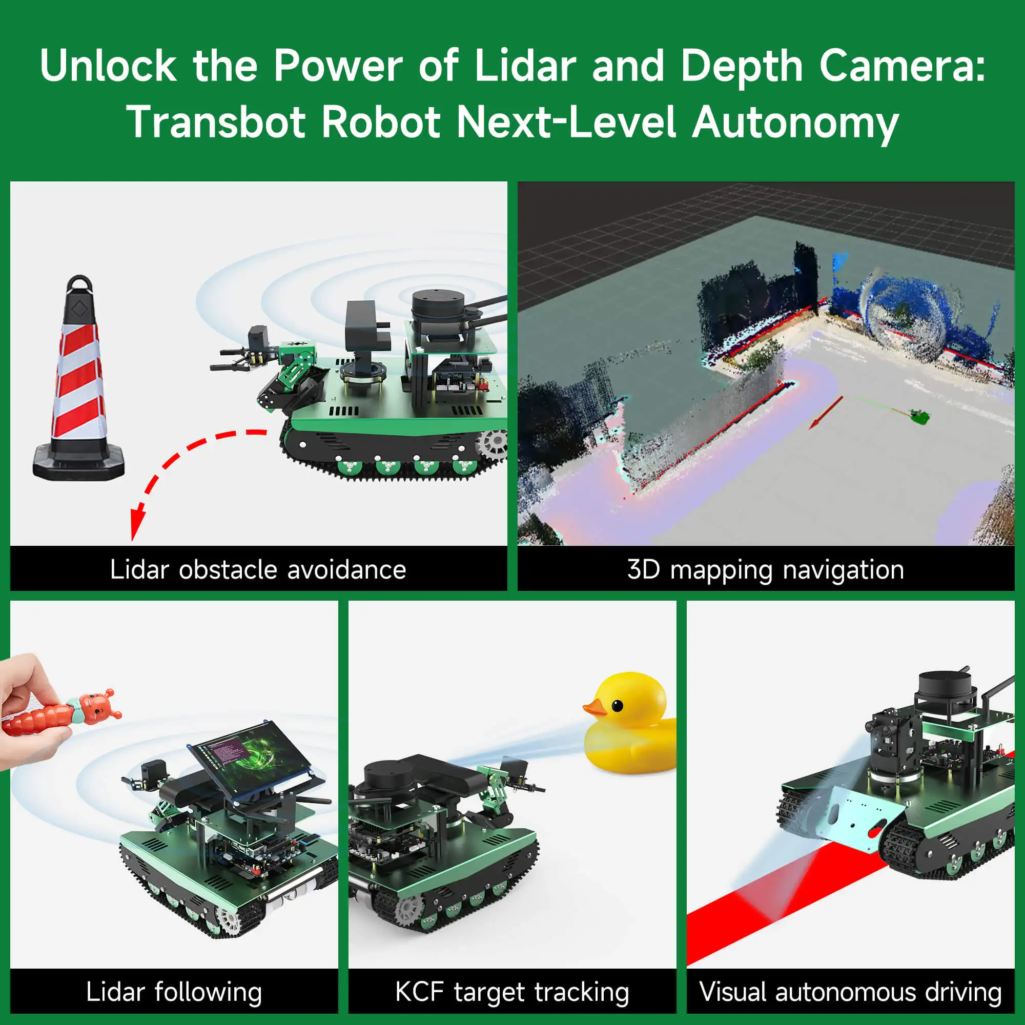 Yahboom Transbot ROS Giáo Dục Robot Bộ Lập Trình Python Lidar Độ Sâu Camera MoveIt 3D Lập Bản Đồ Dẫn Đường Jetson NANO 4GB