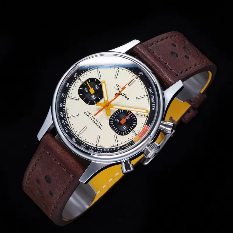 Sugess Đồng Hồ 1963 Chronograph Cơ Đồng Hồ Nữ Hải Âu ST19 Swanneck Phong Trào Phi Công Nam Đồng Hồ Mặt Đá Sapphire Tặng V2