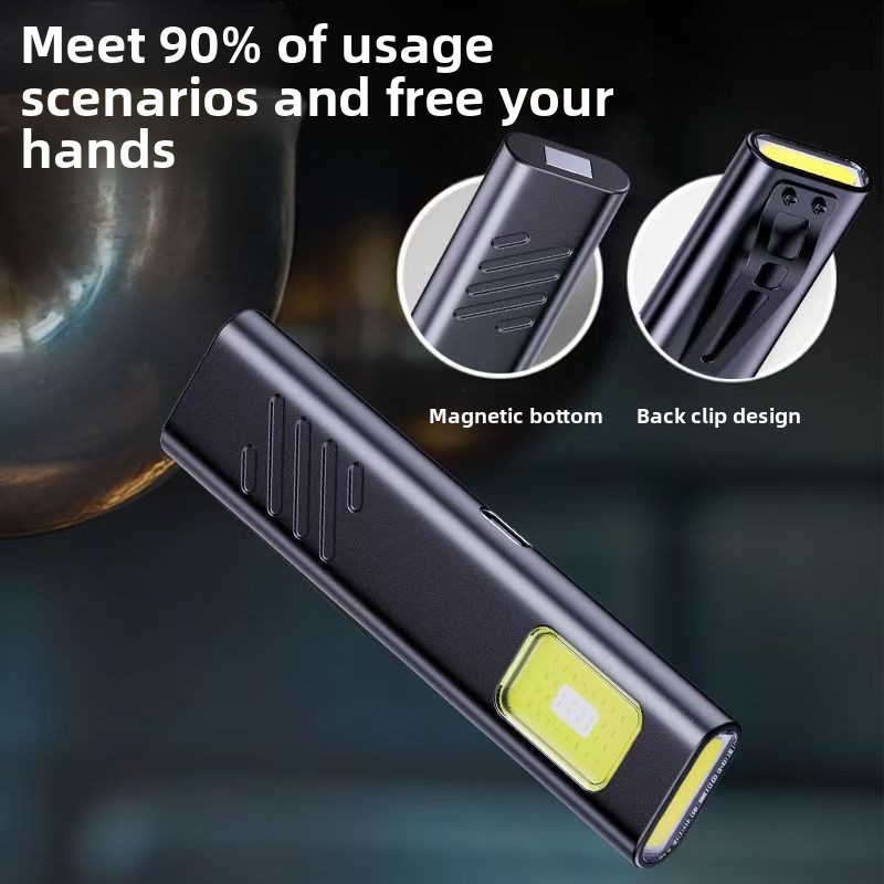 Rechargeable Mini LED Keychain Flashlight 800LM Portable Magnetic Pocket Torch Light for Work, Camping, Emergency, Car Use