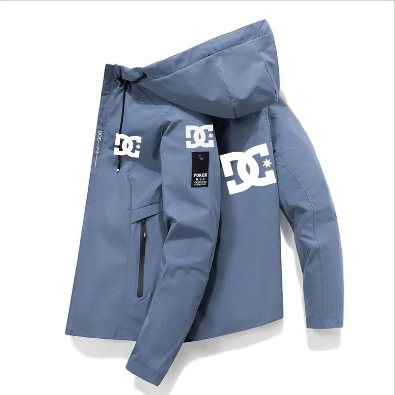 Primavera y verano 2024 DC hombres al aire libre pesca impermeable chaqueta suelta sudadera con capucha suéter rompevientos ropa deportiva abrigo