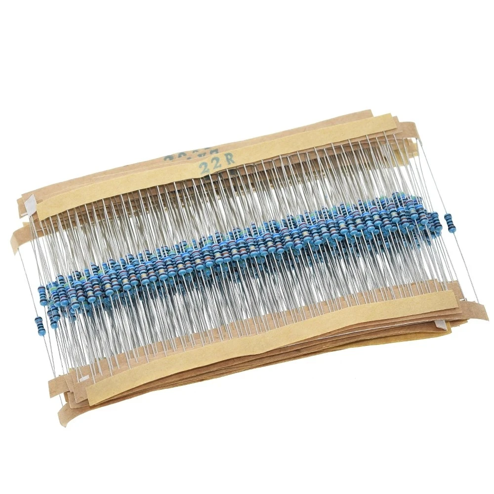 Kit de resistencias de 600 Uds., resistencias de 10 Ohm-1MOhm, 1/4W ± 1% de película de carbono, resistencia única, electrónica eléctrica, 30 valores